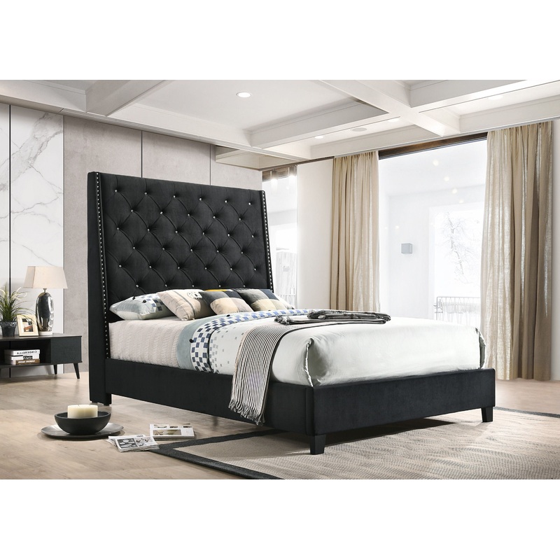 Chantilly – Upholstered Bed|Black|Dark Gray|King|Queen