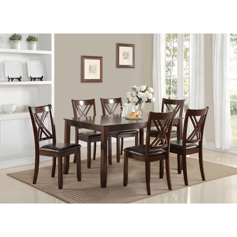 Eloise – Dinette Set|Dark Brown|7 Pc. Table, 6 Chairs