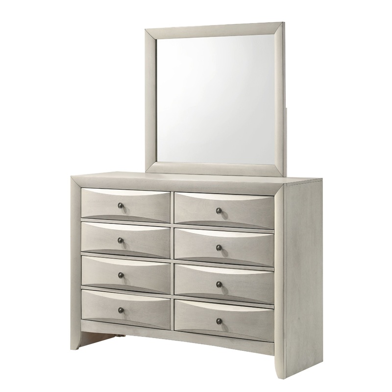 Emily – Dresser, Mirror|Dark Brown|Gray|Black|White