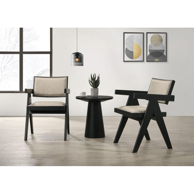 Jasper – 3 Piece Arm Chairs And Console Table (Set of 3) – Ebony Black