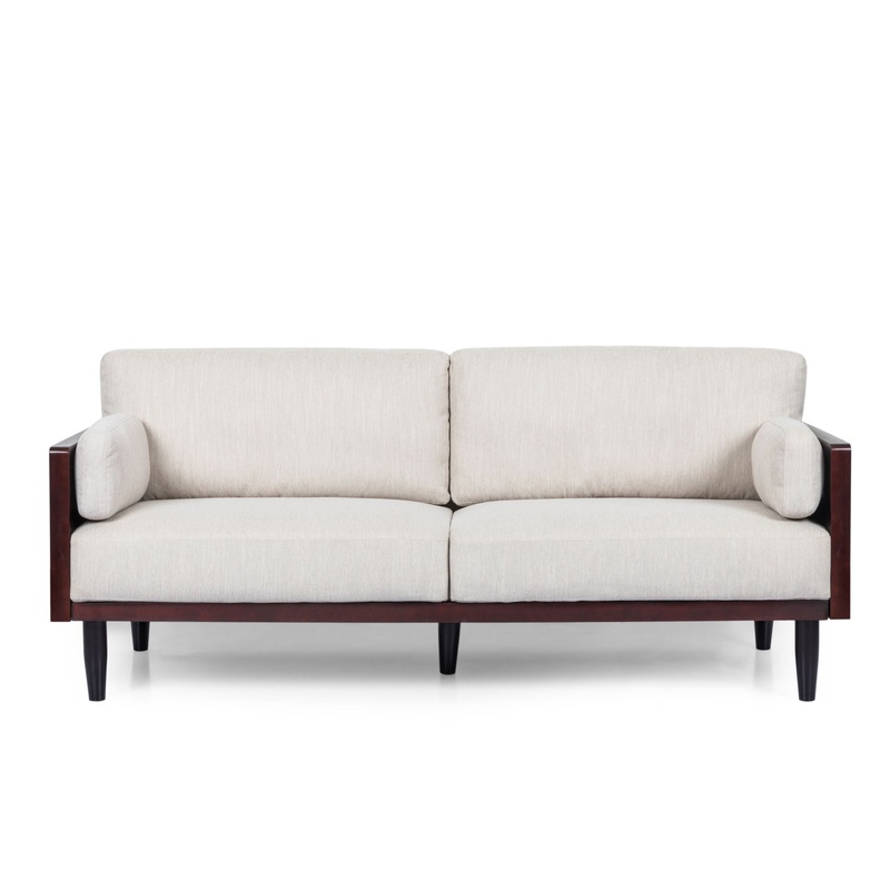 Mid – Century 3 Seater Sofa With Pillow Cushions