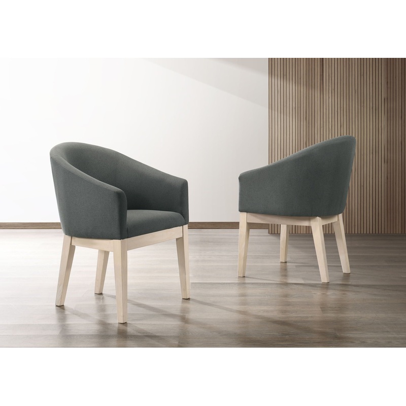 Neroli – Fabric Barrel Accent Chair (Set of 2) – Gray