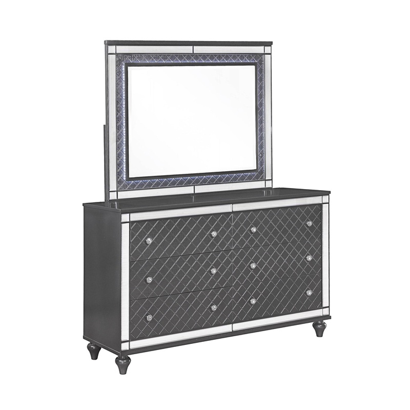 Refino – Dresser, Mirror|Dark Gray|Dressers|Dresser & Mirror