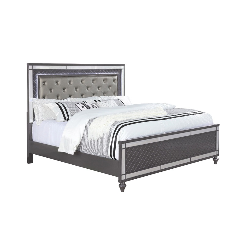 Refino – Upholstered Bed|Dark Gray|California King|King|Queen