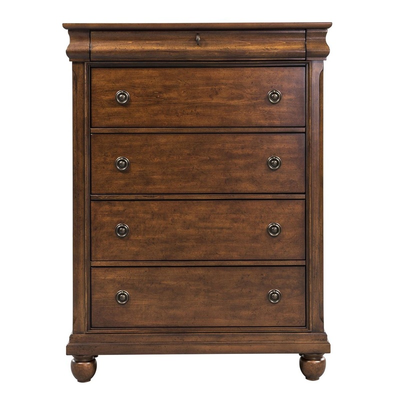 Rustic Traditions – 5 Drawer Chest – Dark Brown