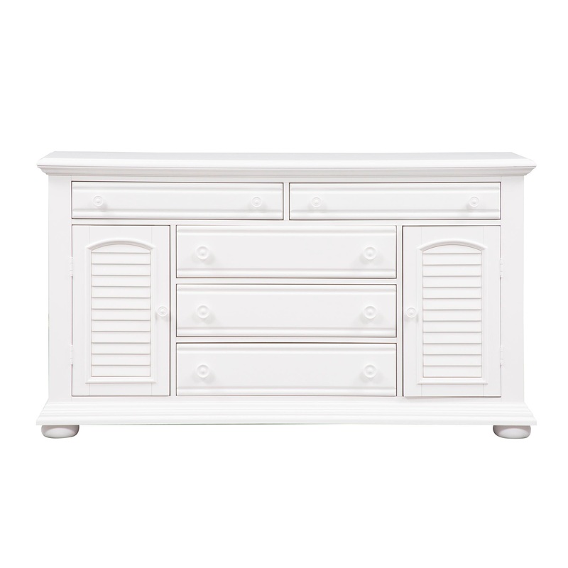 Summer House – 2 Door 5 Drawer Dresser – White