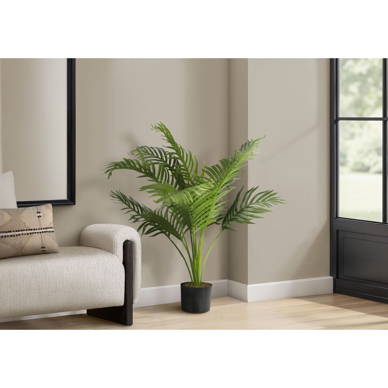 34 Tall, Artificial Plant, Palm Tree, Indoor, Faux, Fake, Floor, Greenery, Potted, Real Touch, Decorative – Green / Black