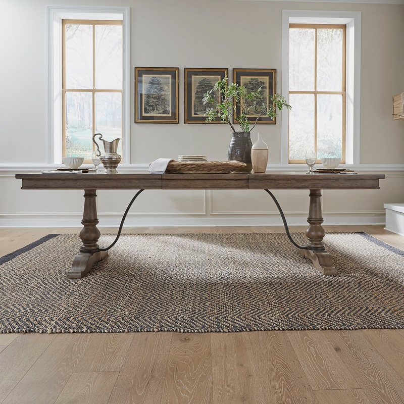 Americana Farmhouse – Trestle Table – Dark Brown
