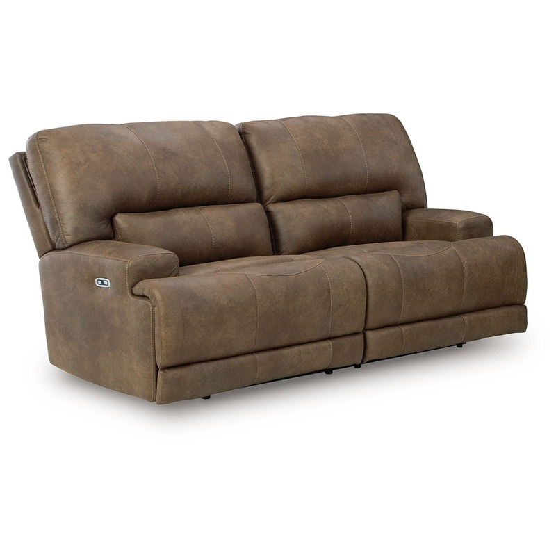 Beckley Place – 2 Seat Power Reclining Sofa With Adjustable Headrest – Earth