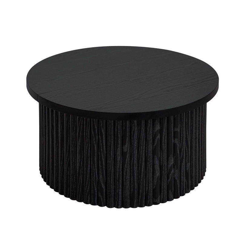 Coffee Table, Round Coffee Table, Modern Side Tables Accent End Table For Living Room, Apartment – Black