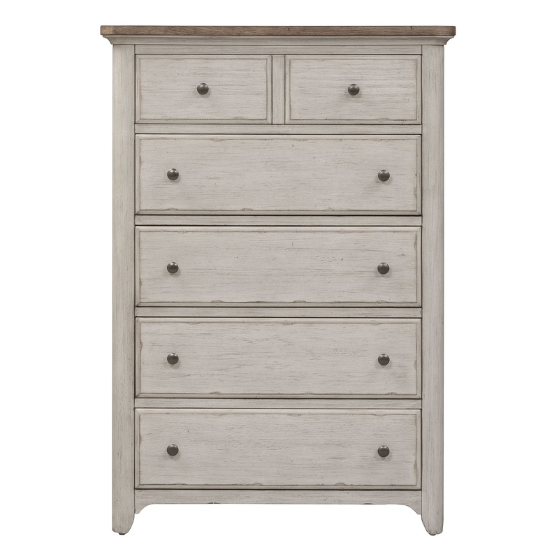 Farmhouse Reimagined – 5 Drawer Chest – White