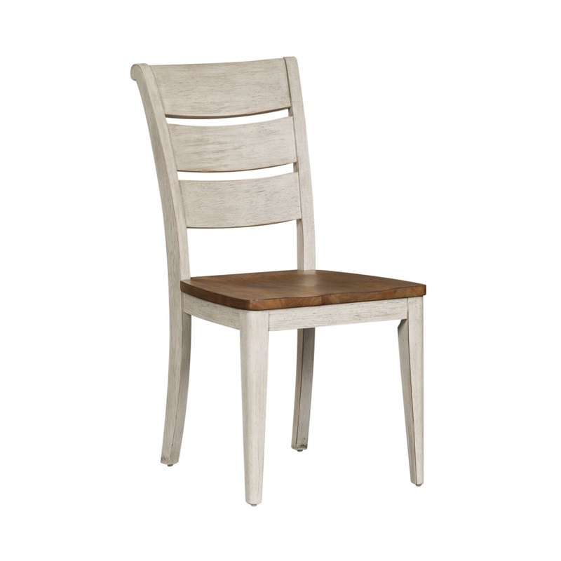 Farmhouse Reimagined – Ladder Back Side Chair – White