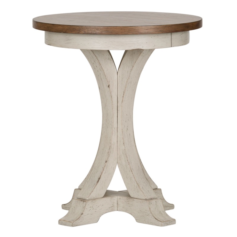 Farmhouse Reimagined – Round Chair Side Table – White