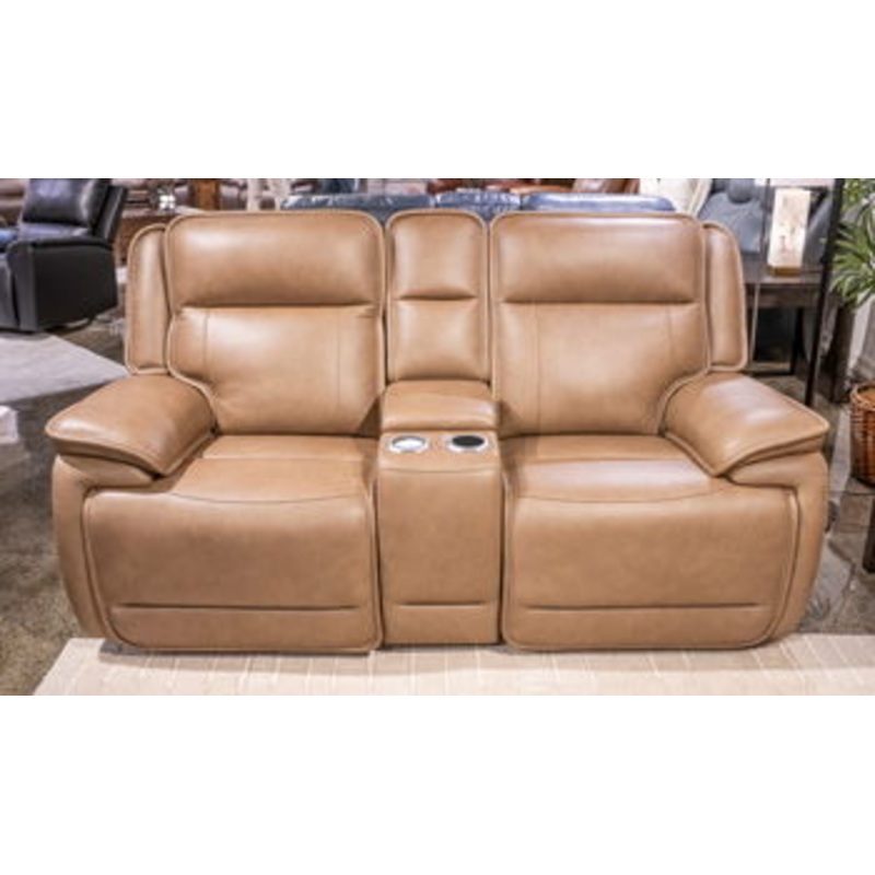 Glencroft – Power Reclining Loveseat With Console / Adjustable Headrest – Sahara