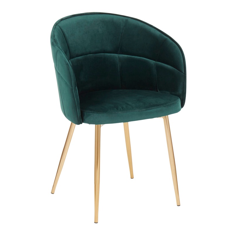 Lindsey – Contemporary Chair – Gold / Green