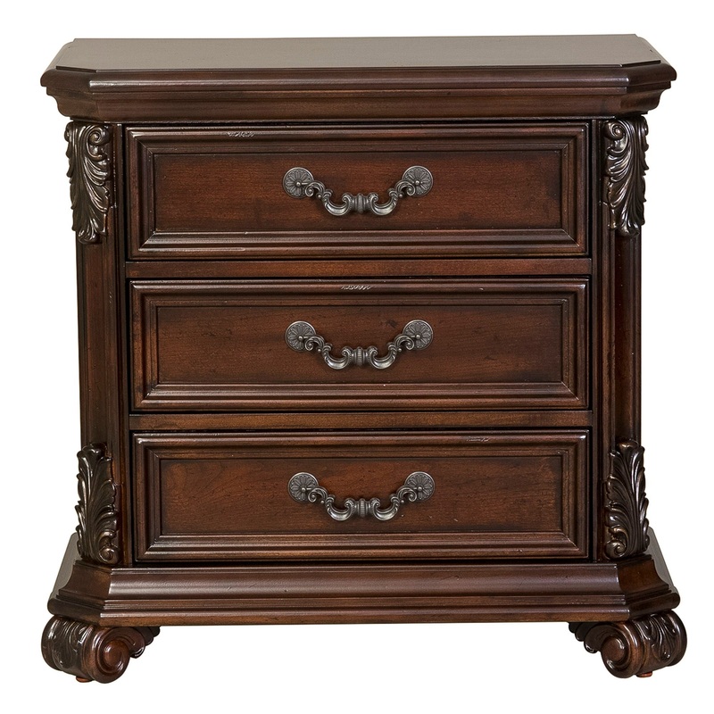 Messina Estates – 3 Drawer Nightstand – Dark Brown