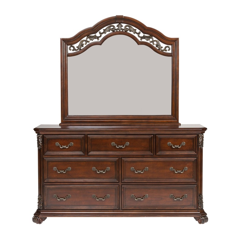 Messina Estates – Dresser & Mirror – Dark Brown