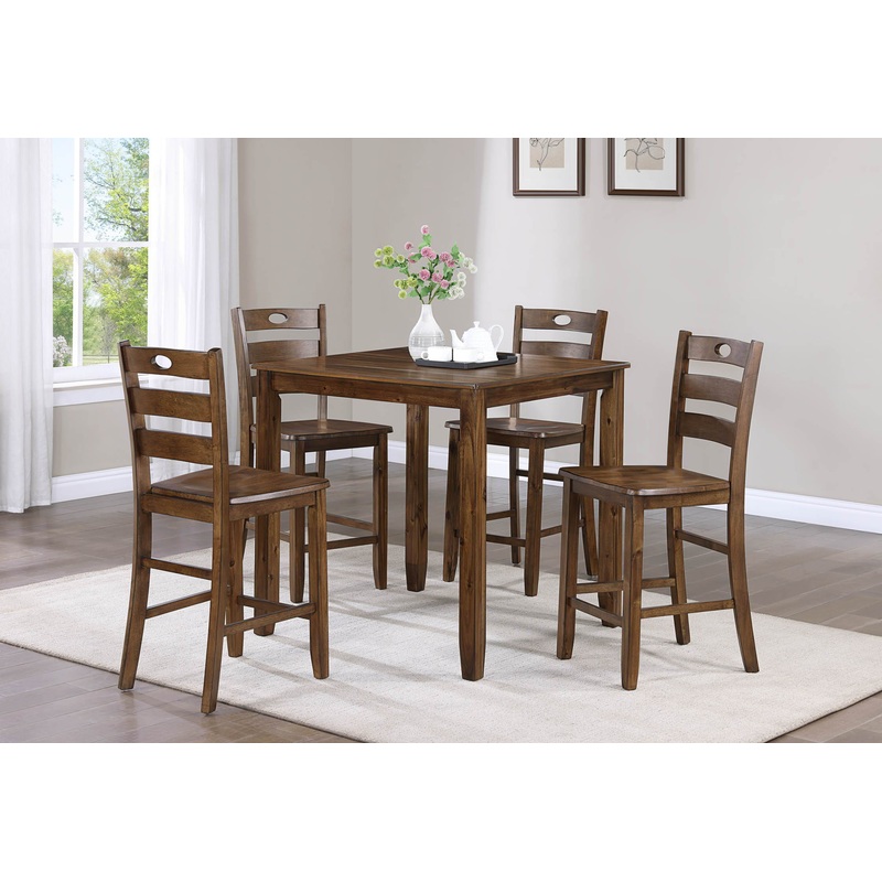 Ashborn – 5 Piece Counter Height Table Set – Brown