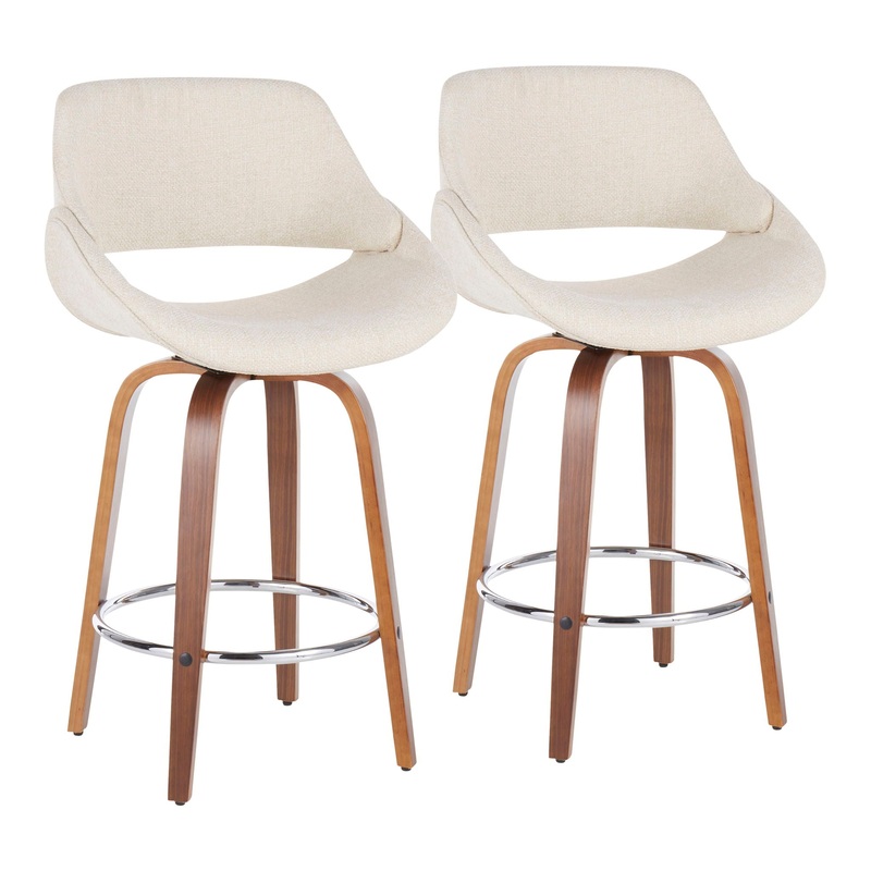 Fabrico – Mid Century Modern Counter Stool (Set of 2)