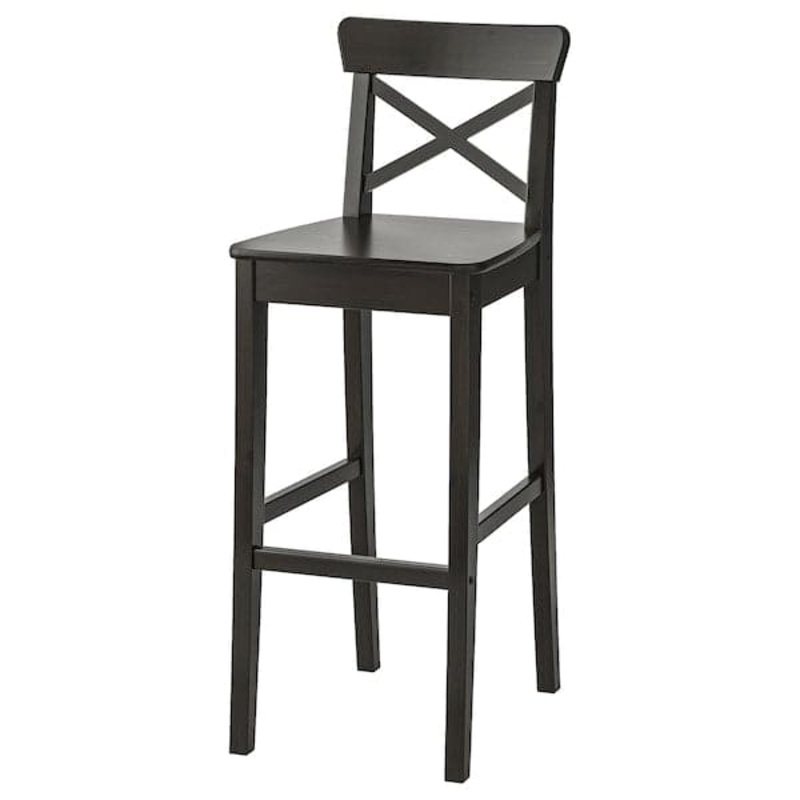 INGOLF bar stool with backrest, Tested for: 110 kgWidth: 39 cmDepth: 45 cmHeight: 102 cmSeat width: 40 cmSeat depth: 35 cmSeat height: 74 cm