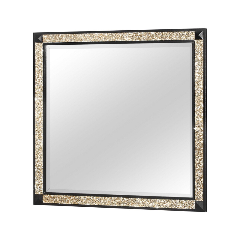 Lively – Mirror With Glitter Detail – Black
