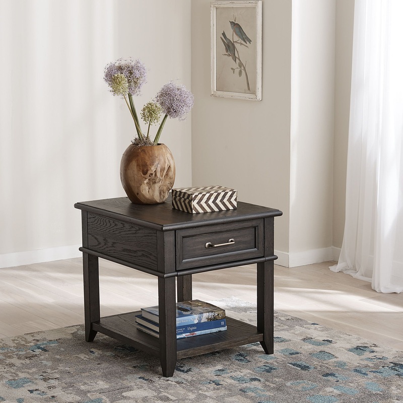 Mill Creek – Drawer End Table – Dark Brown