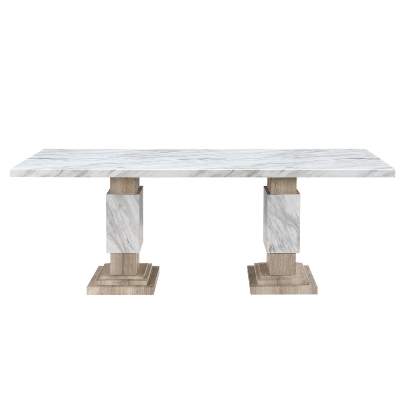 Stacey – Dining Table With Pedestal Base – Beige