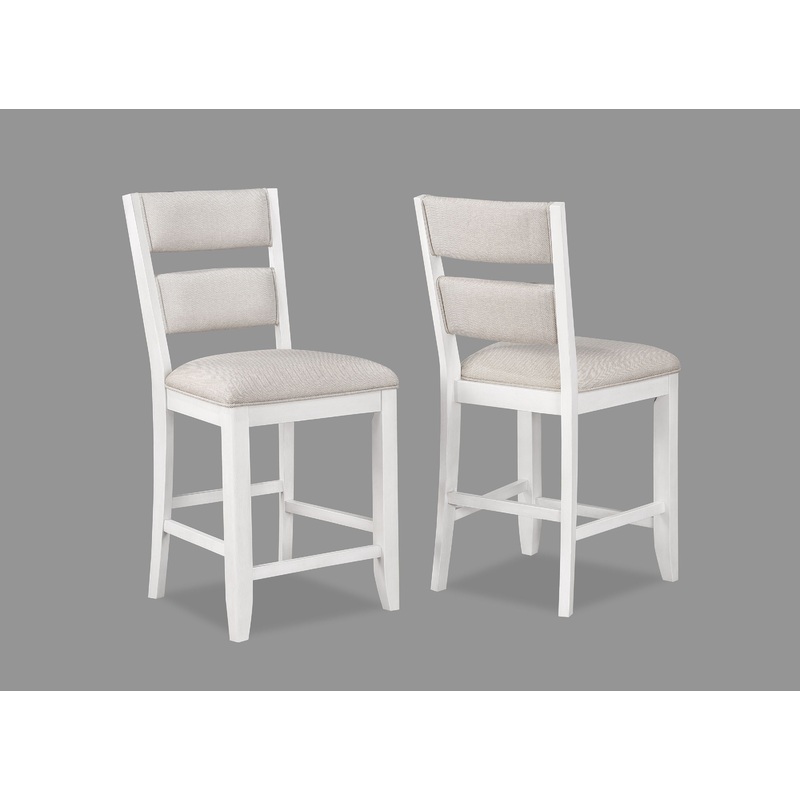 Wendy – Counter Height Chair (Set of 2) – White / Beige