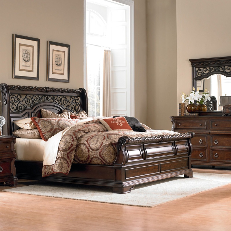 Arbor Place – Bedroom Set|Dark Brown|3 Pc. Bed, Dresser, Mirror|4 Pc. Bed, Dresser, Mirror, Nightstand|4 Pc. Bed, Dresser, Mirror, Chest|5 Pc. Bed, Dresser, Mirror, Chest, Nightstand|California King|King|Queen