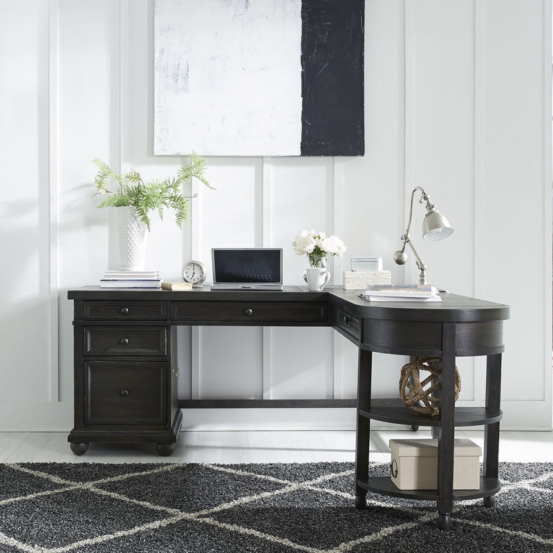 Harvest Home – L Shaped Desk – Black