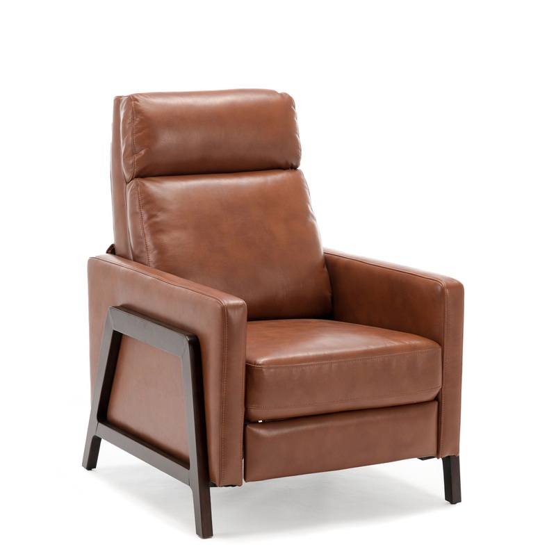 Mid Century Modern Madeline Push Back Recliner – Caramel
