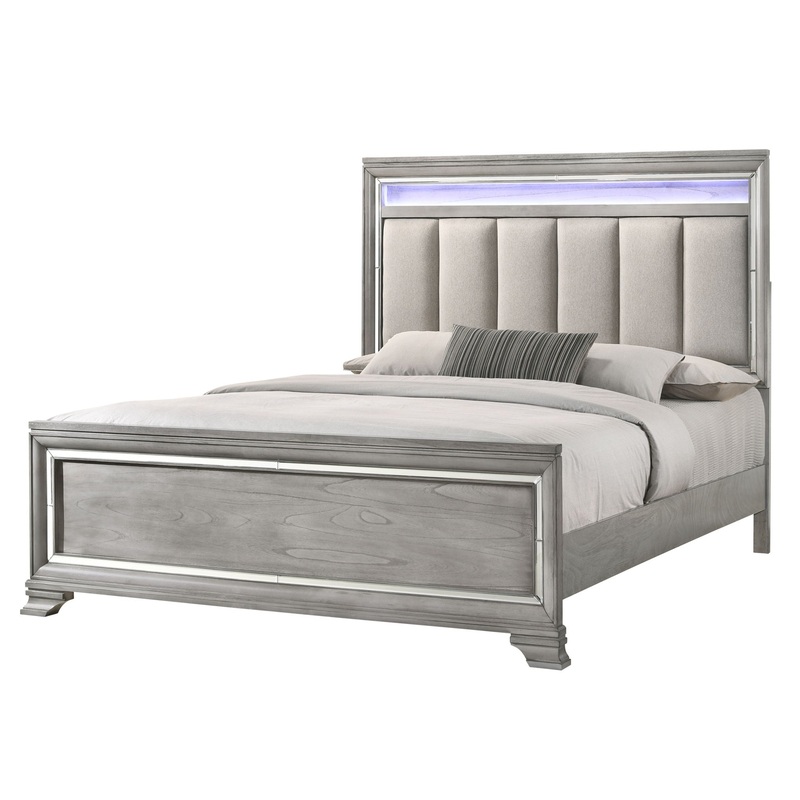 Vail – Upholstered Bed|Gray|California King|King|Queen