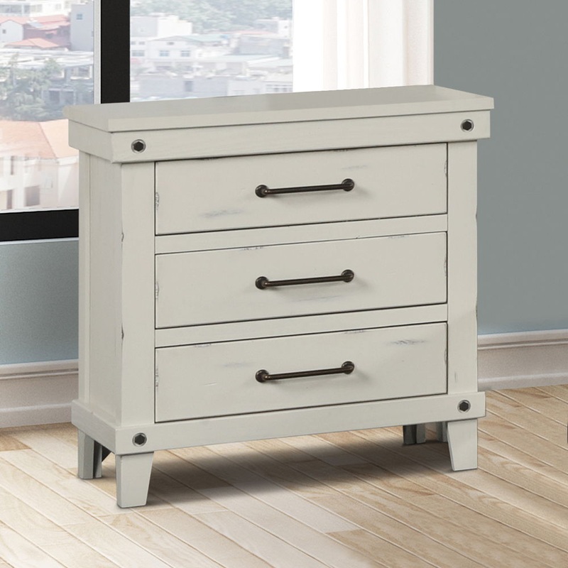 3 Drawer Elegant Nightstand – White