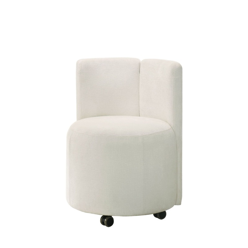 Blayde – Chenille Side Chair With Swivel (Set of 2) – White