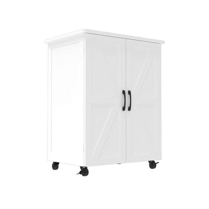Exquisite Craftsmanship Rice Door Storage Cabinet, Large Capacity – White