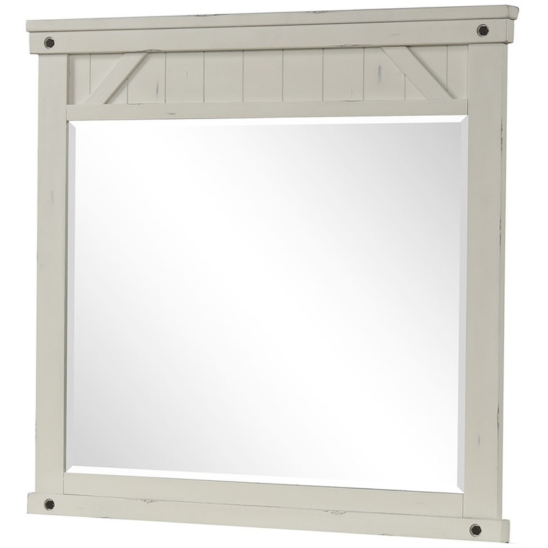 Industrial Farmhouse Mirror – White