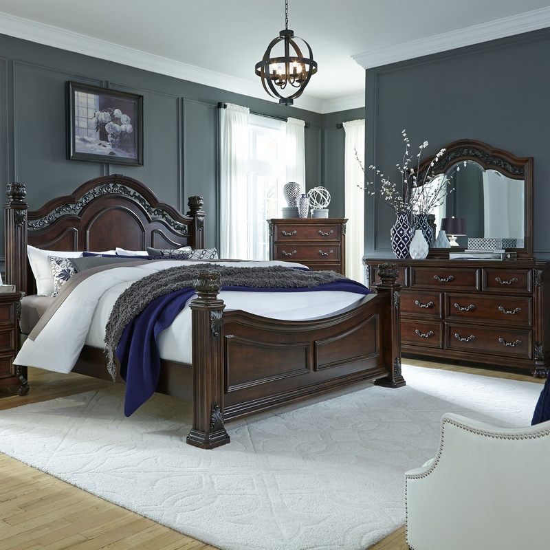 Messina Estates – Poster Bed, Dresser & Mirror