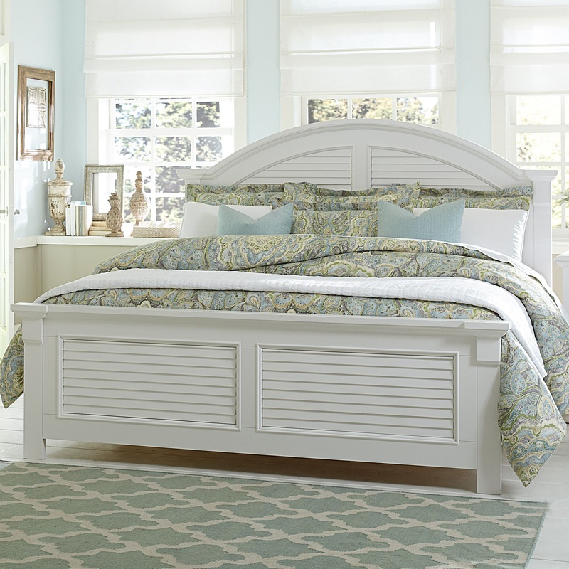 Summer House I – Panel Bed|White|King|Queen