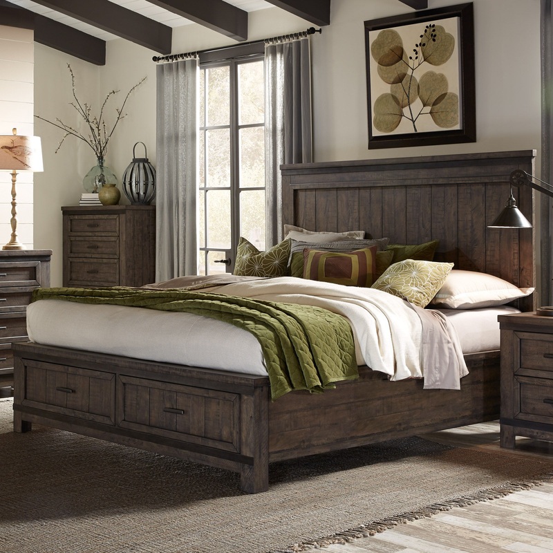 Thornwood Hills – Storage Bed|Dark Gray|King|Queen