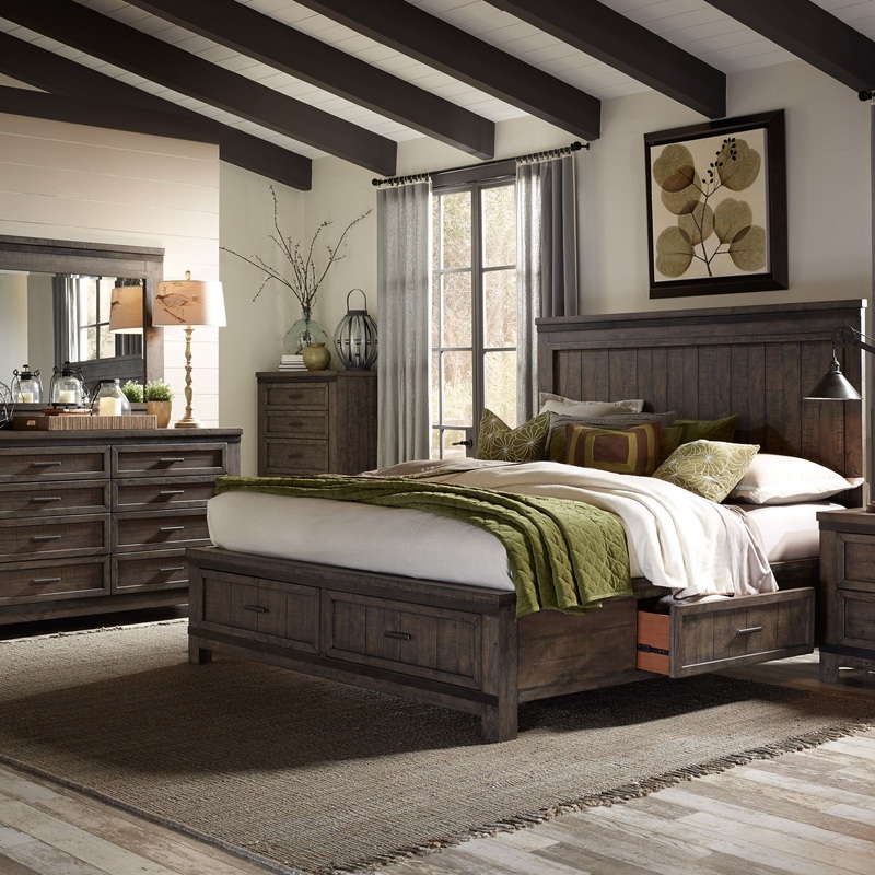 Thornwood Hills – Two Sided Storage Bed, Dresser & Mirror