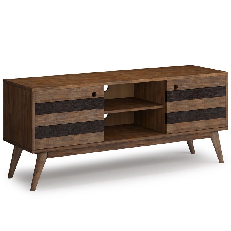 Clarkson – Low TV Stand – Rustic Natural Aged Brown