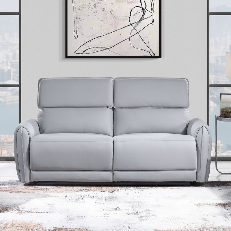 Jeromie – Power Motion Sofa With USB Port – Gray Synthetic Leather