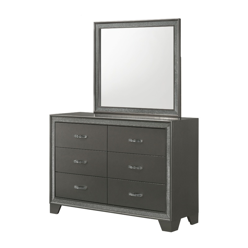 Kaia – Dresser & Mirror|Dark Gray|Dressers|Dresser & Mirror