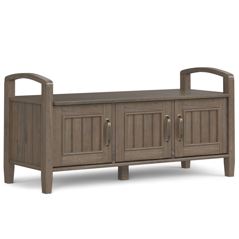 Lev – Entryway Storage Bench – Smoky Brown