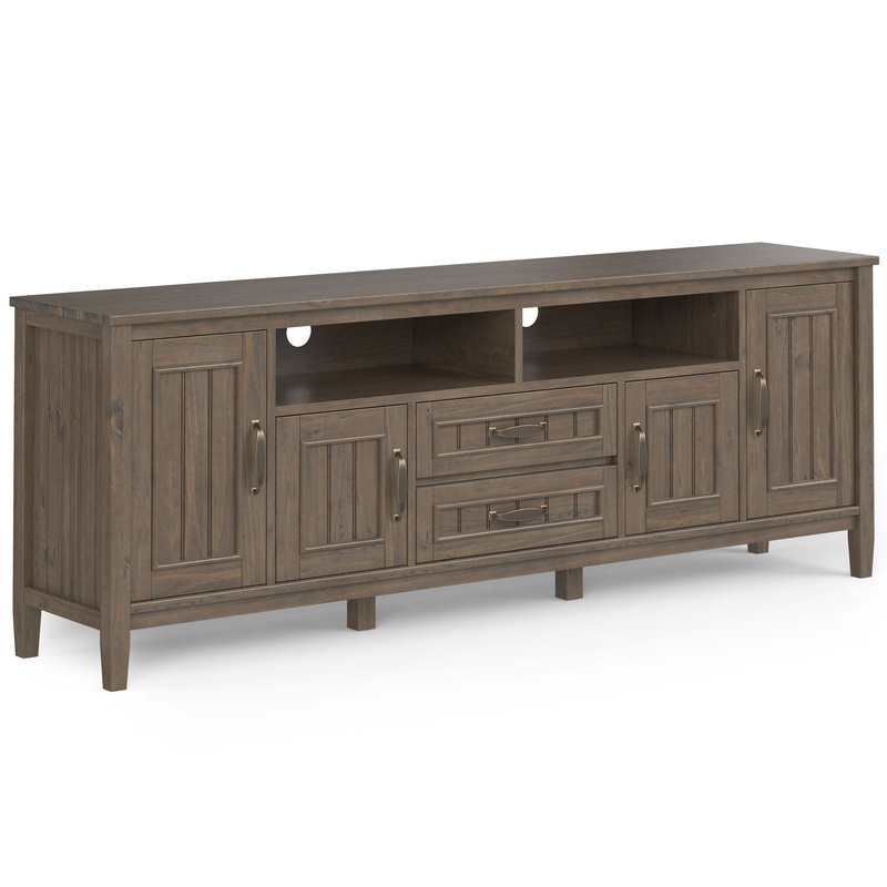 Lev – Handcrafted TV Media Stand – Smoky Brown
