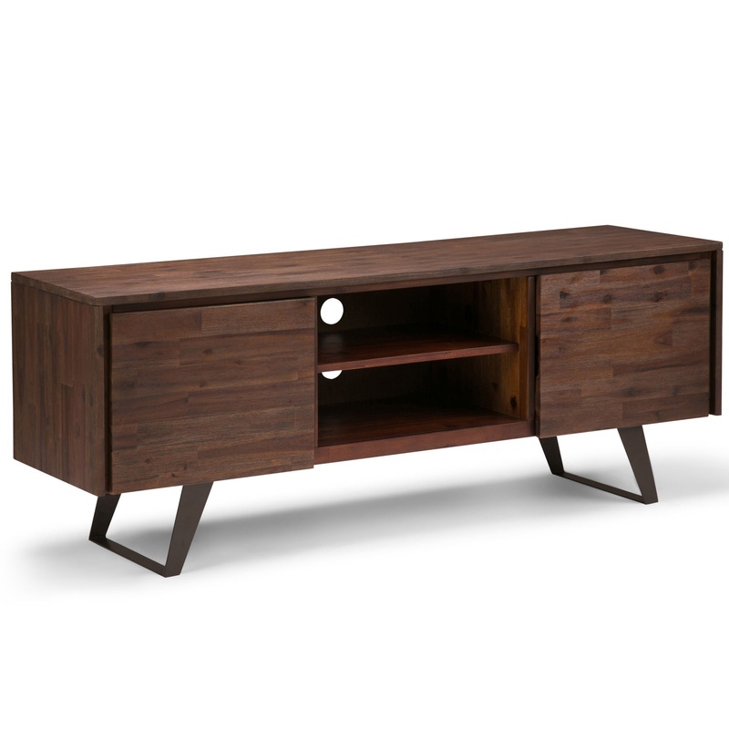 Lowry – TV Media Stand – Distressed Charcoal Brown