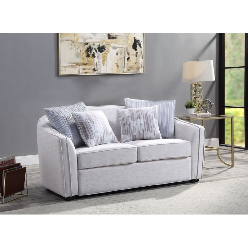 Mahler II – Loveseat With 4 Pillows – Beige Linen