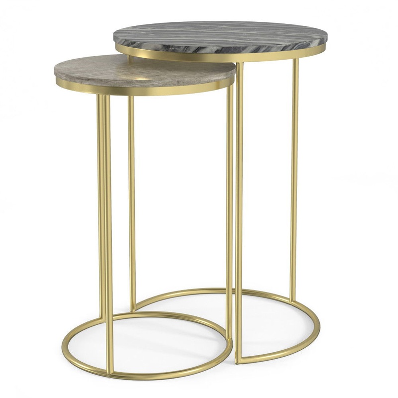 Ashley – 2 Piece Nesting Table – Gold