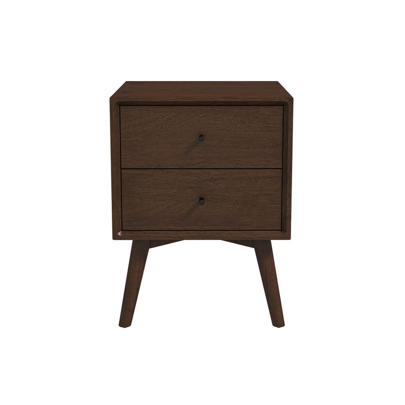 Caroline – Mid-Century Modern Style White Night Stand 2 Drawer