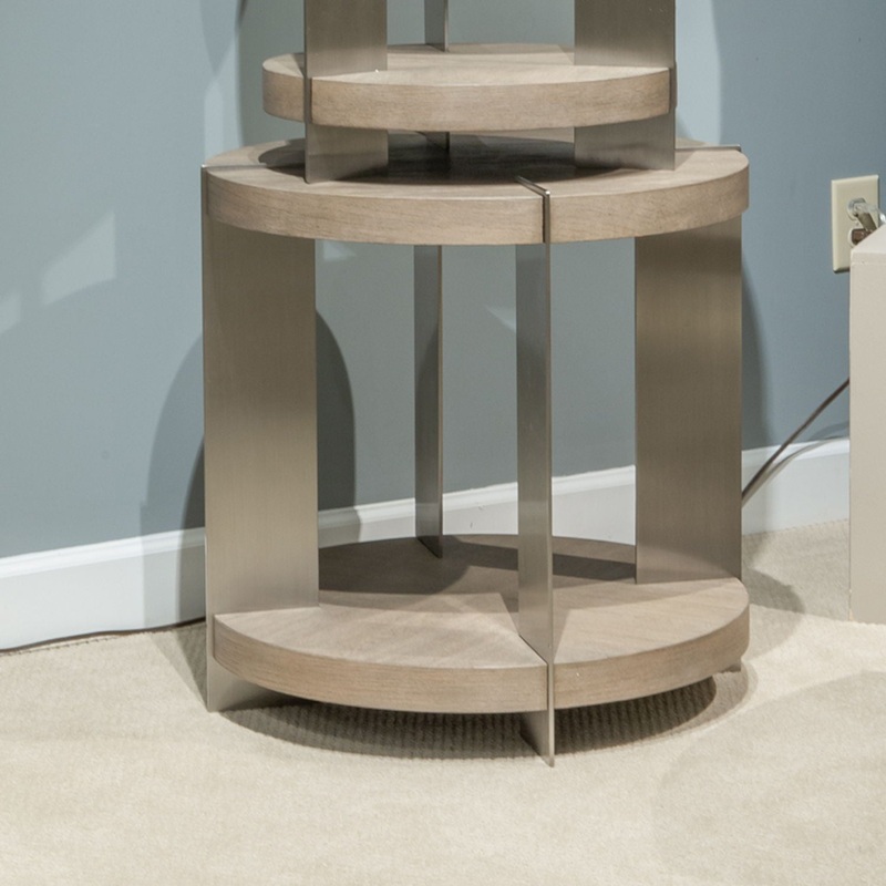 Harlow – Round End Table – Light Brown